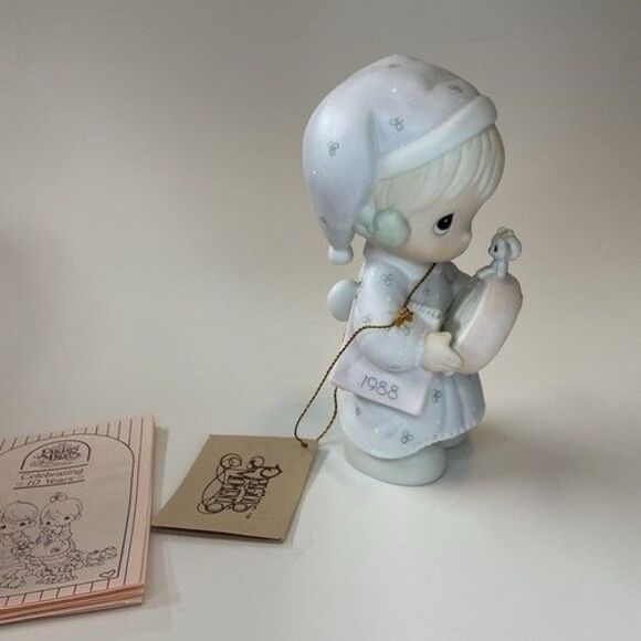 VTG NWB Enesco Precious Moments Figurine Time To Wish You A Merry Christmas - Picture 1 of 14